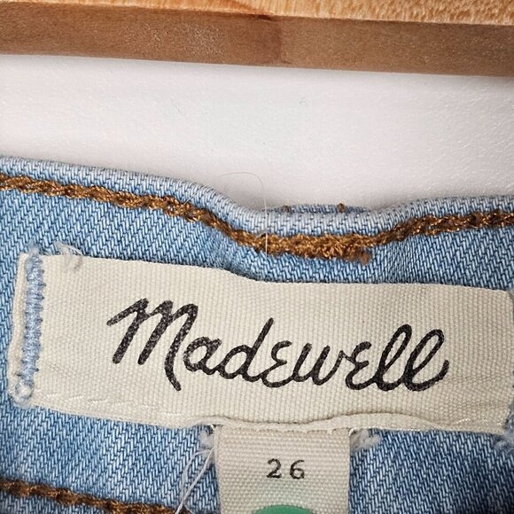Madewell High-Rise Denim Shorts Distressed Cut Off in Posey Wash Women's Size 26 - Picture 7 of 13